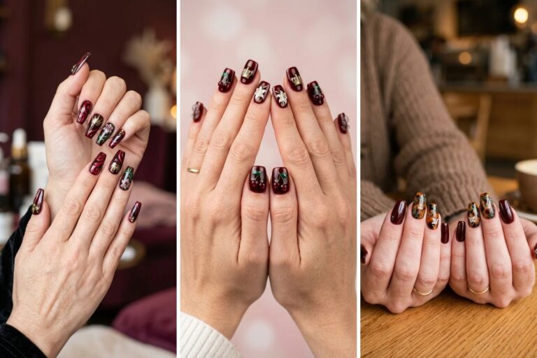 15 Cherry Cola Nails with Dark Cherry Gloss