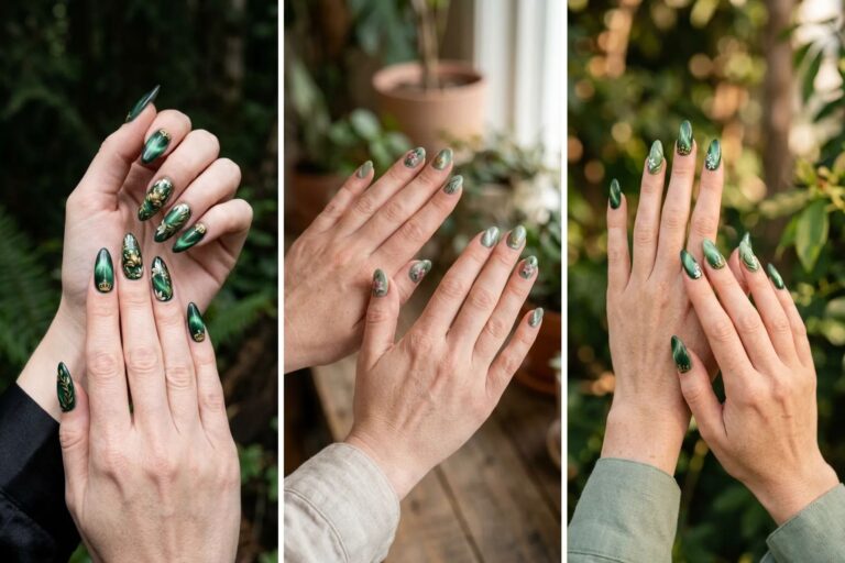 15 Green Cat Eye Nails That Shine from Every Angle