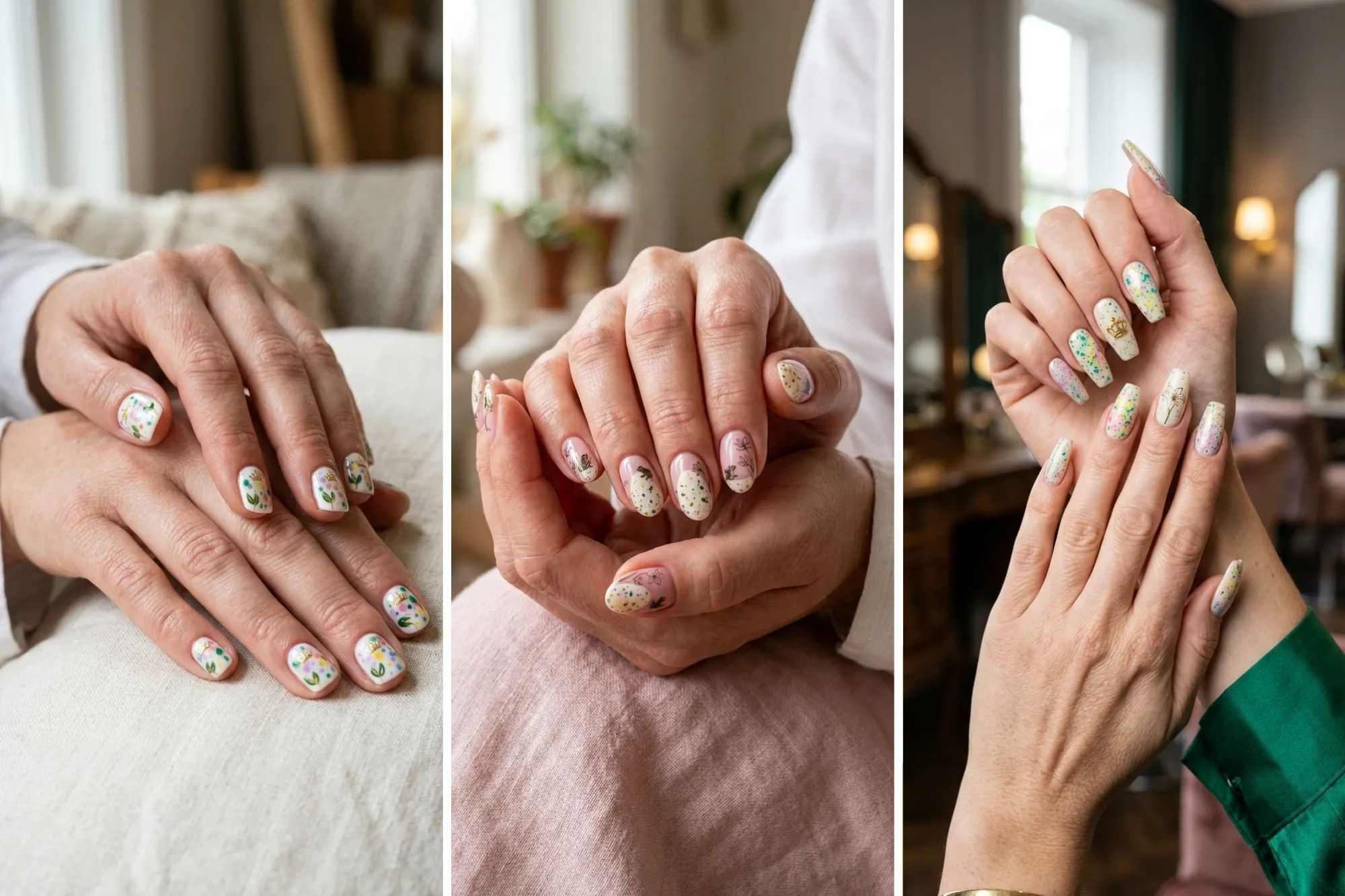 18 Egg Nails Ideas with Colorful Speckled Details