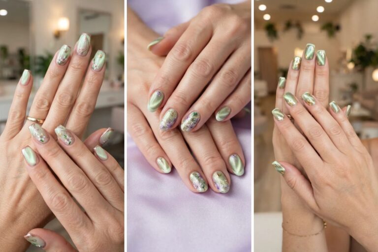 14 Light Green Cat Eye Nails for a Fresh and Elegant Look
