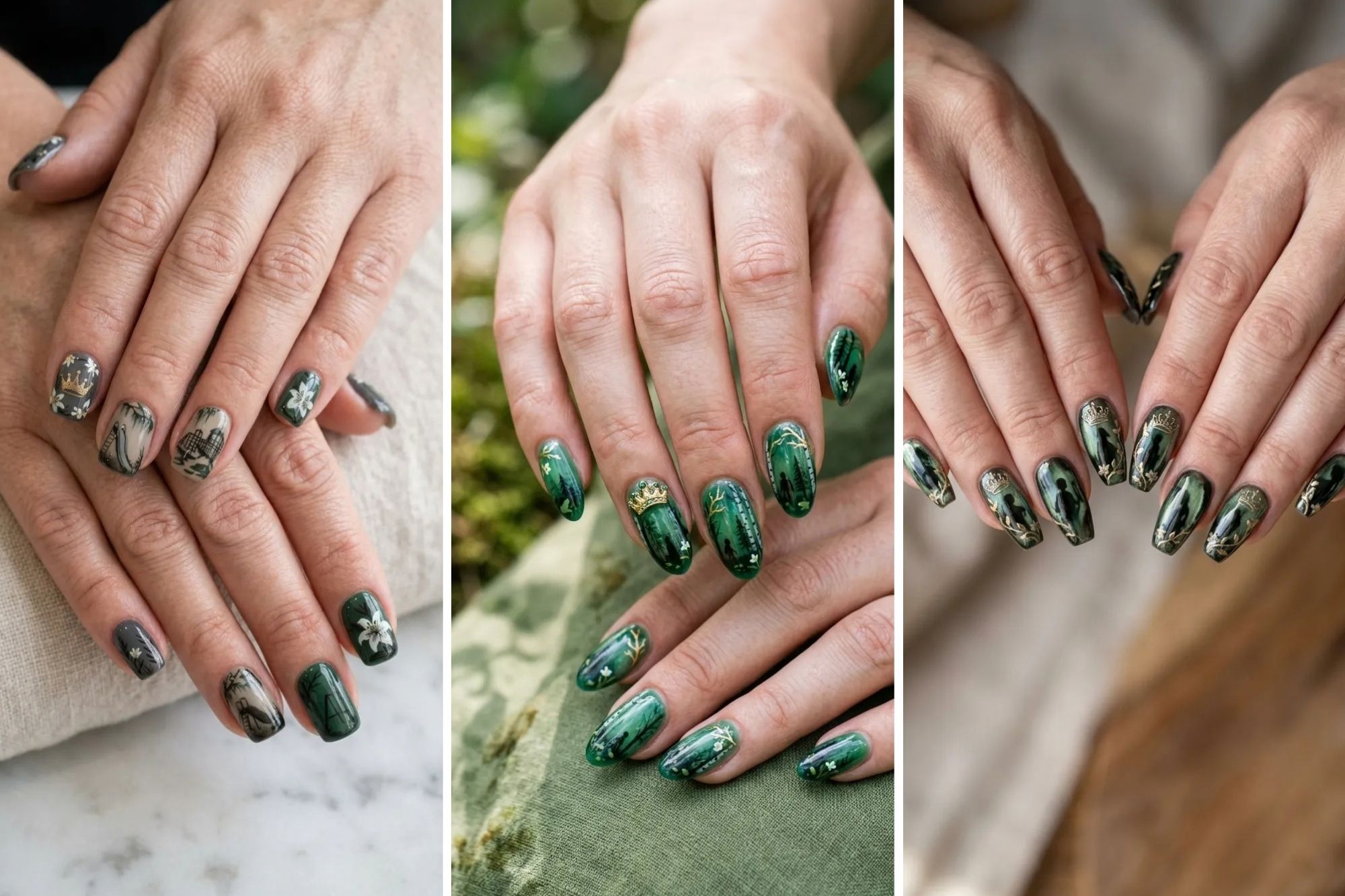18 Horror nails with Mysterious Silhouette Art for a Unique Style